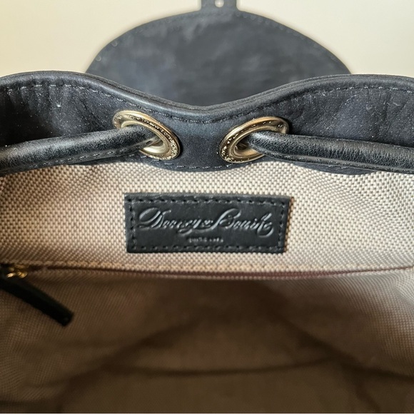 Dooney & Bourke Vintage Backpack Purse Black Suede Leather - Picture 10 of 14